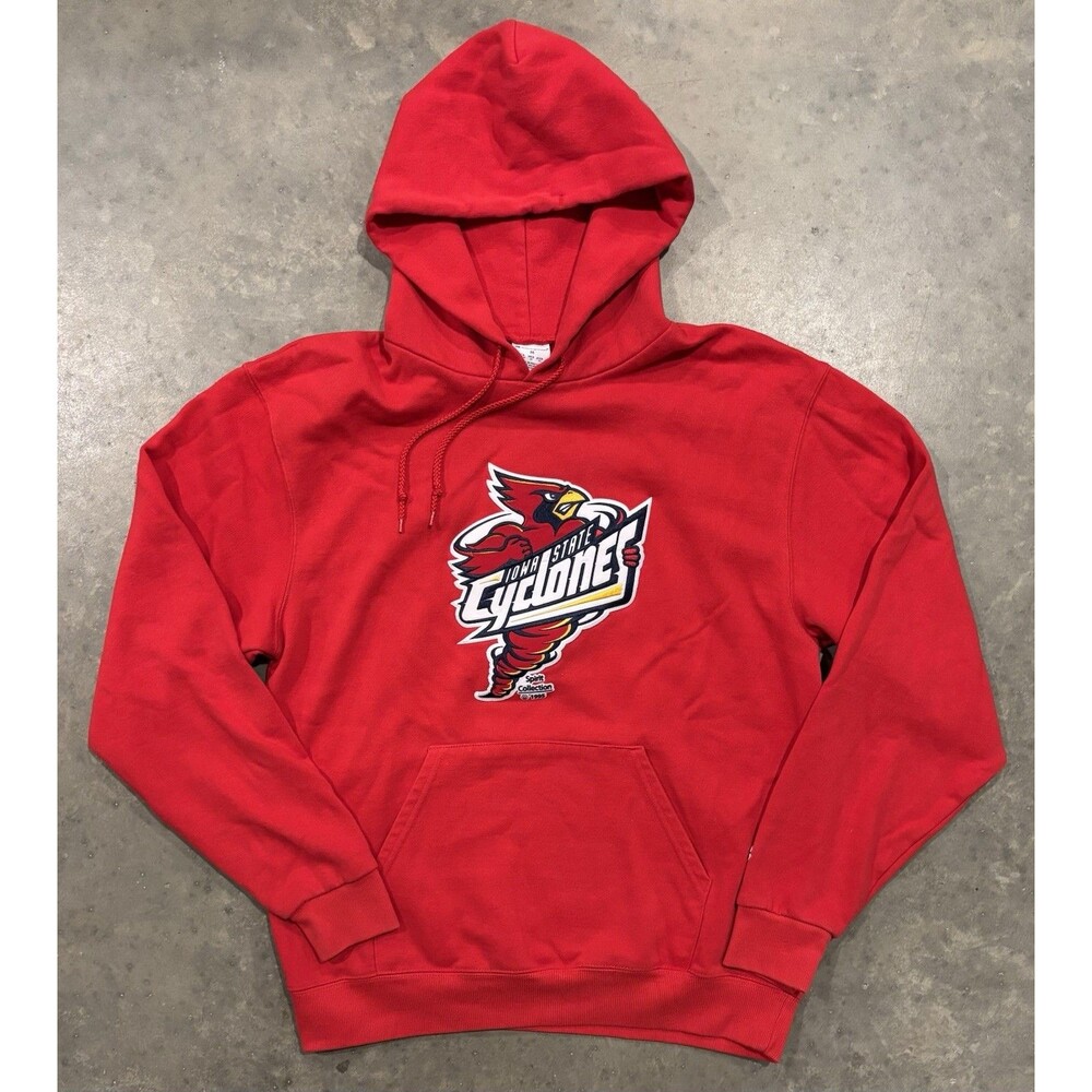 Vintage 90s Iowa State Cyclones Champion Adult Medium Hoodie Sweatshirt Red